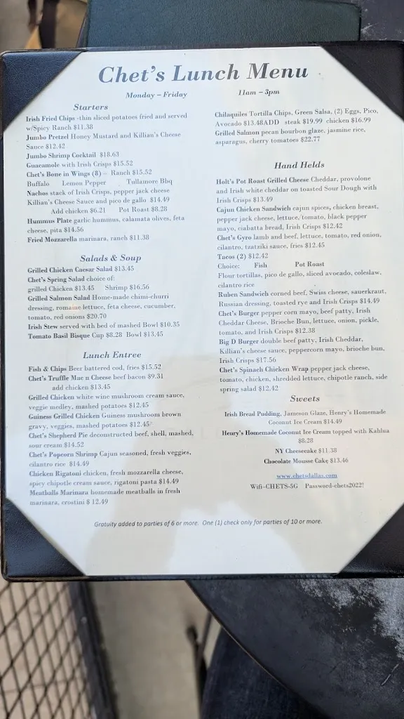 Menu_Chet's Dallas_Dallas, TX_image_old_1