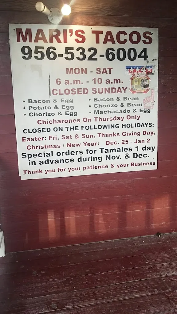 Menu_Mari's Tacos_Donna, TX_image_old_1