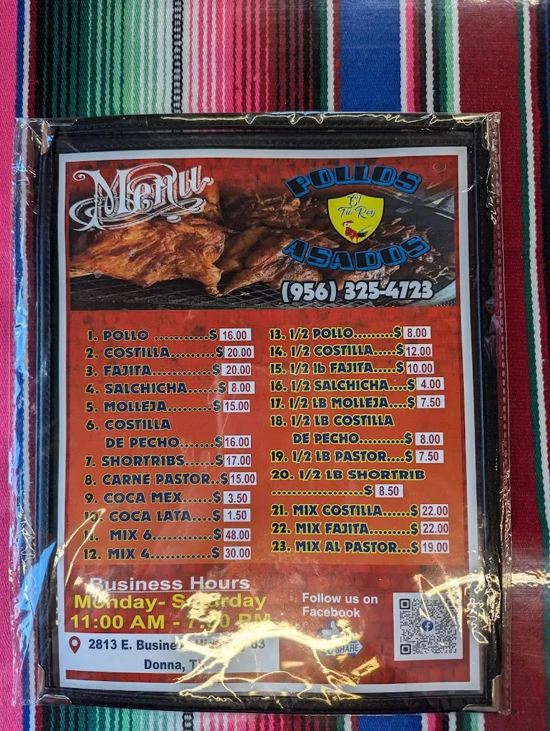 Menu_Pollos Asados El Tio Roy_Donna, TX_image_old_2