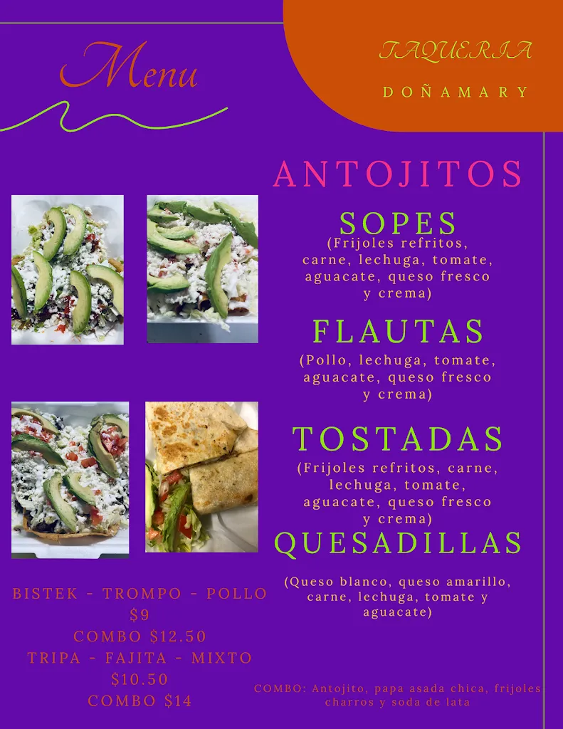Menu_Taqueria Doña Mary_Donna, TX_image_old_1