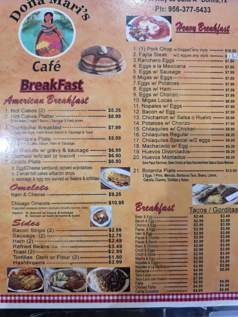 Menu_Dona Mari's cafe_Donna, TX_image_old_3