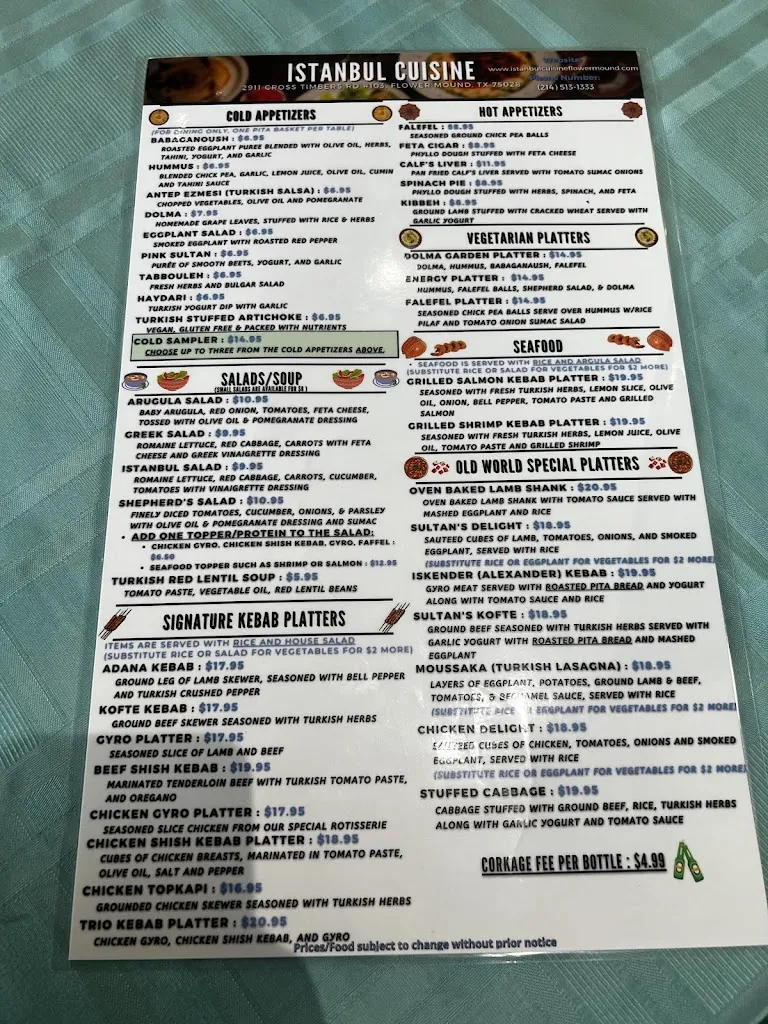 Menu_Istanbul Cuisine Flower Mound_Flower Mound, TX_image_old_1