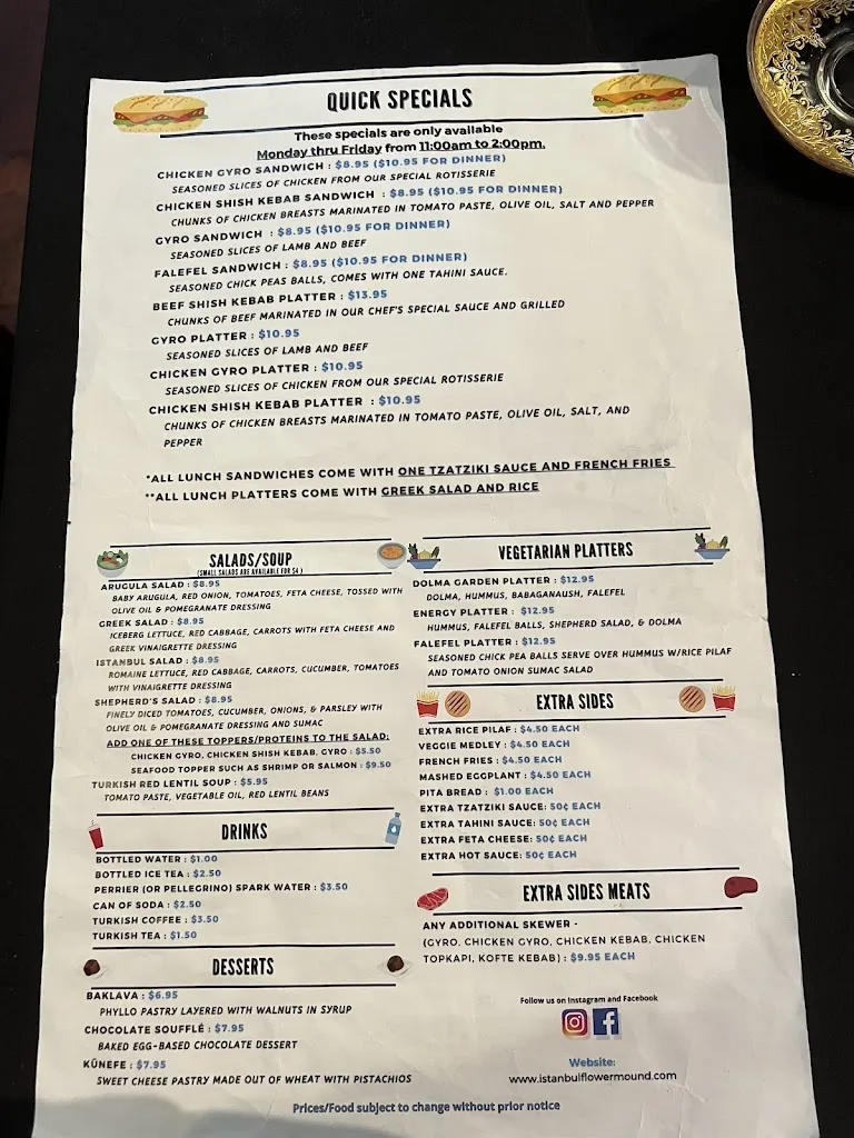 Menu_Istanbul Cuisine Flower Mound_Flower Mound, TX_image_old_2