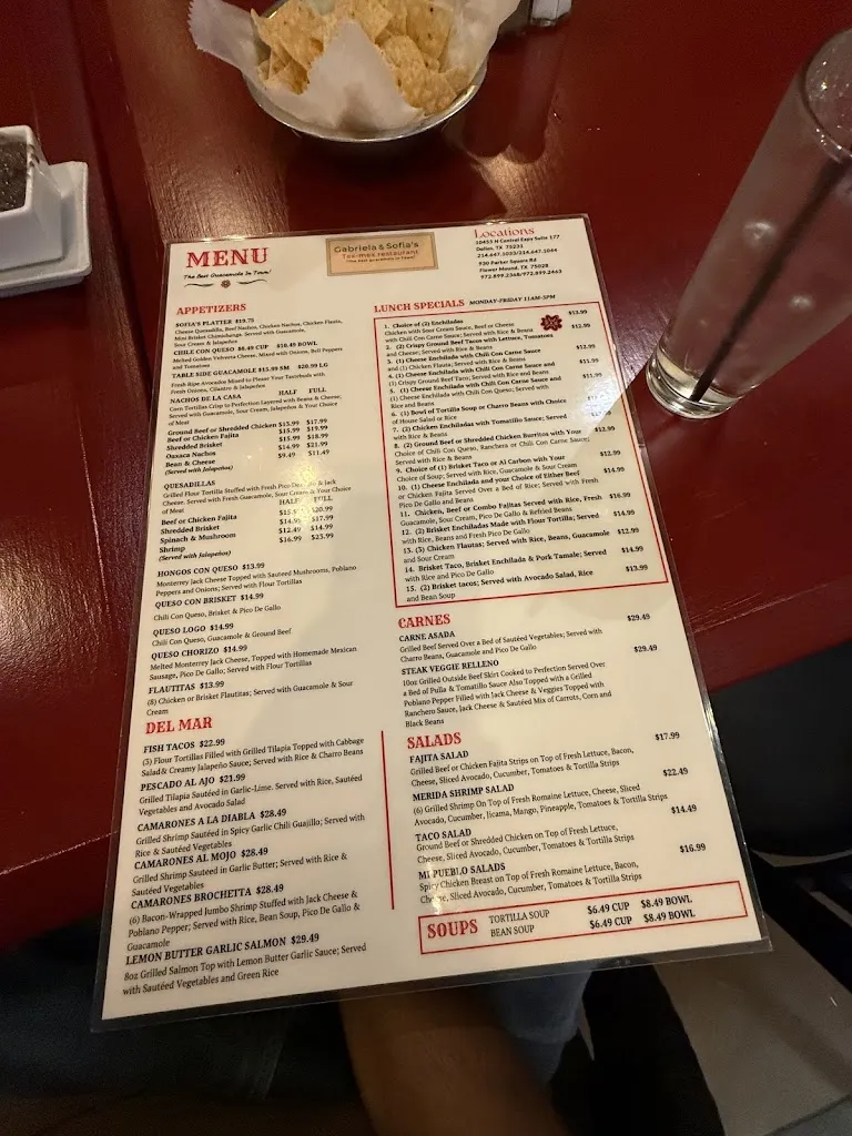 Menu_GABRIELA & SOFIAS TEXMEX_Flower Mound, TX_image_old_1