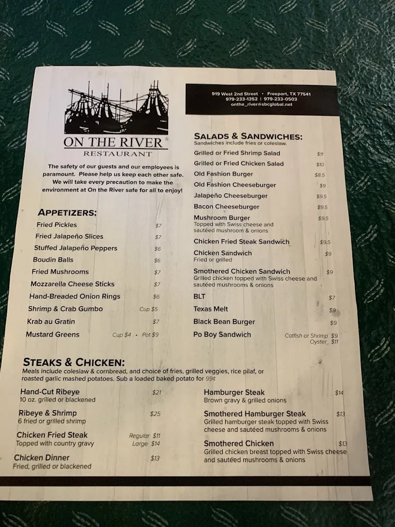 Menu_On the River Restaurant & Catering_Freeport, TX_image_old_3