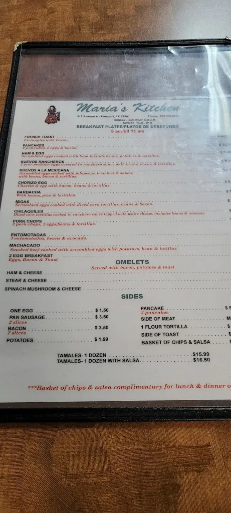 Menu_Marias Kitchen_Freeport, TX_image_old_3