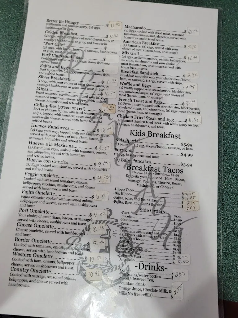Menu_Port Cafe_Freeport, TX_image_old_1