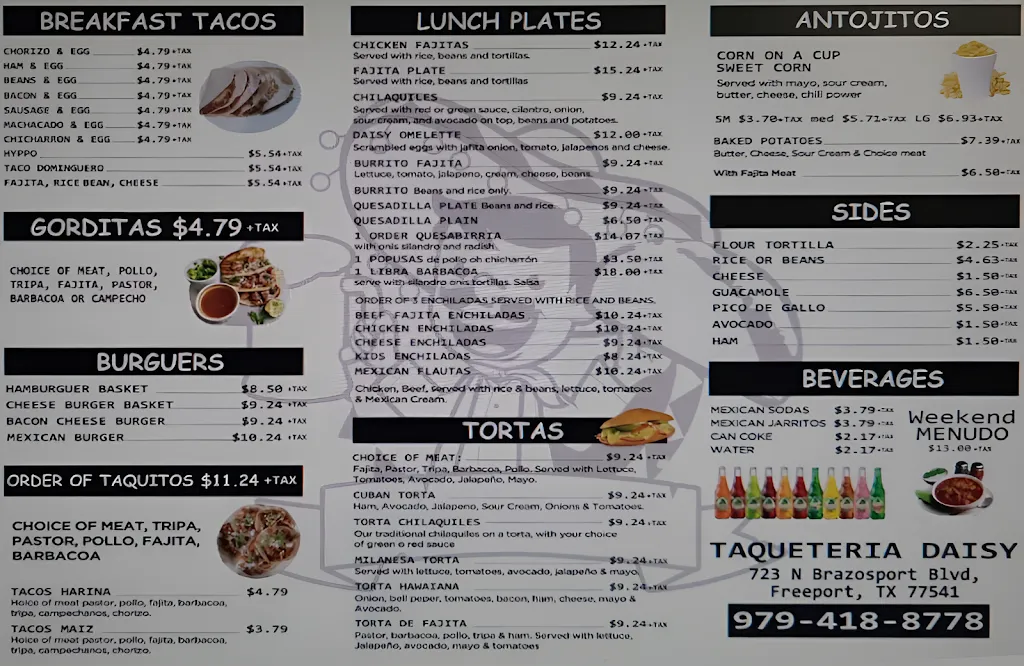 Menu_Taqueria Daisy_Freeport, TX_image_old_1