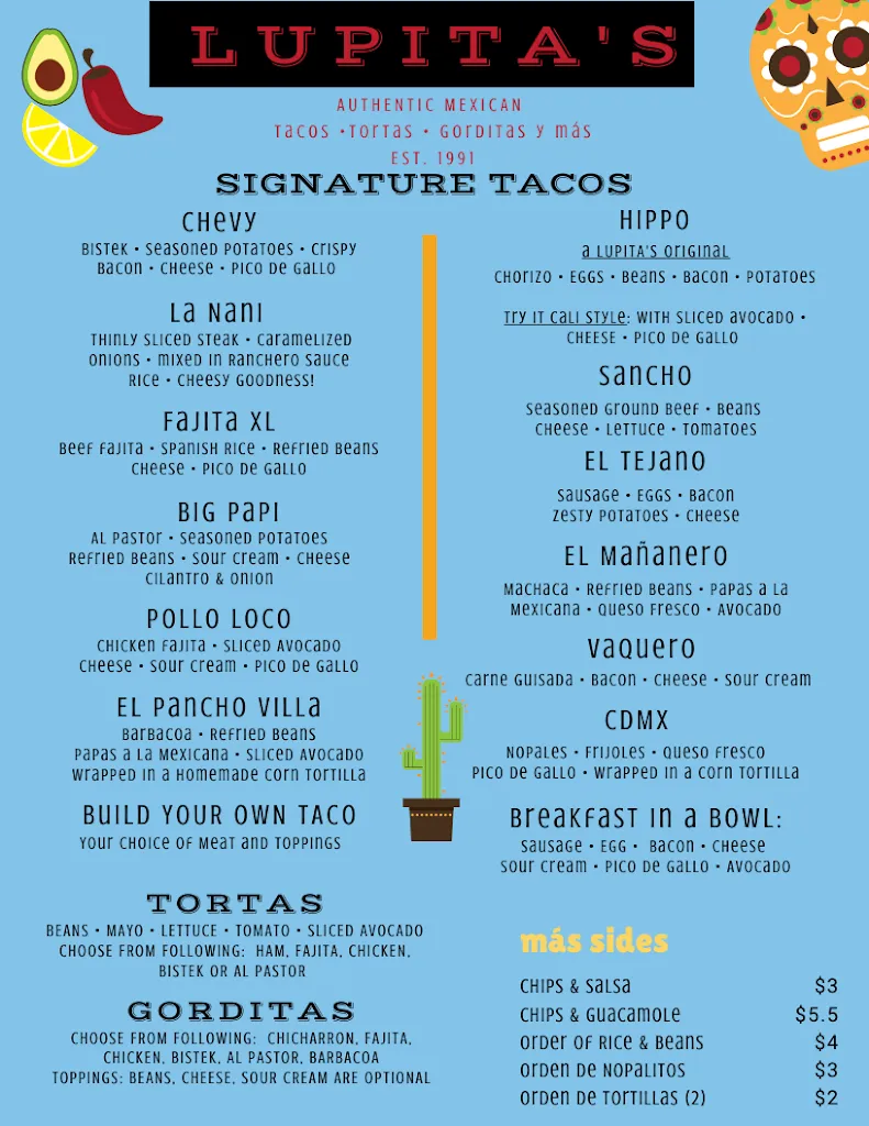 Menu_Lupita's Tacos_Freeport, TX_image_old_1