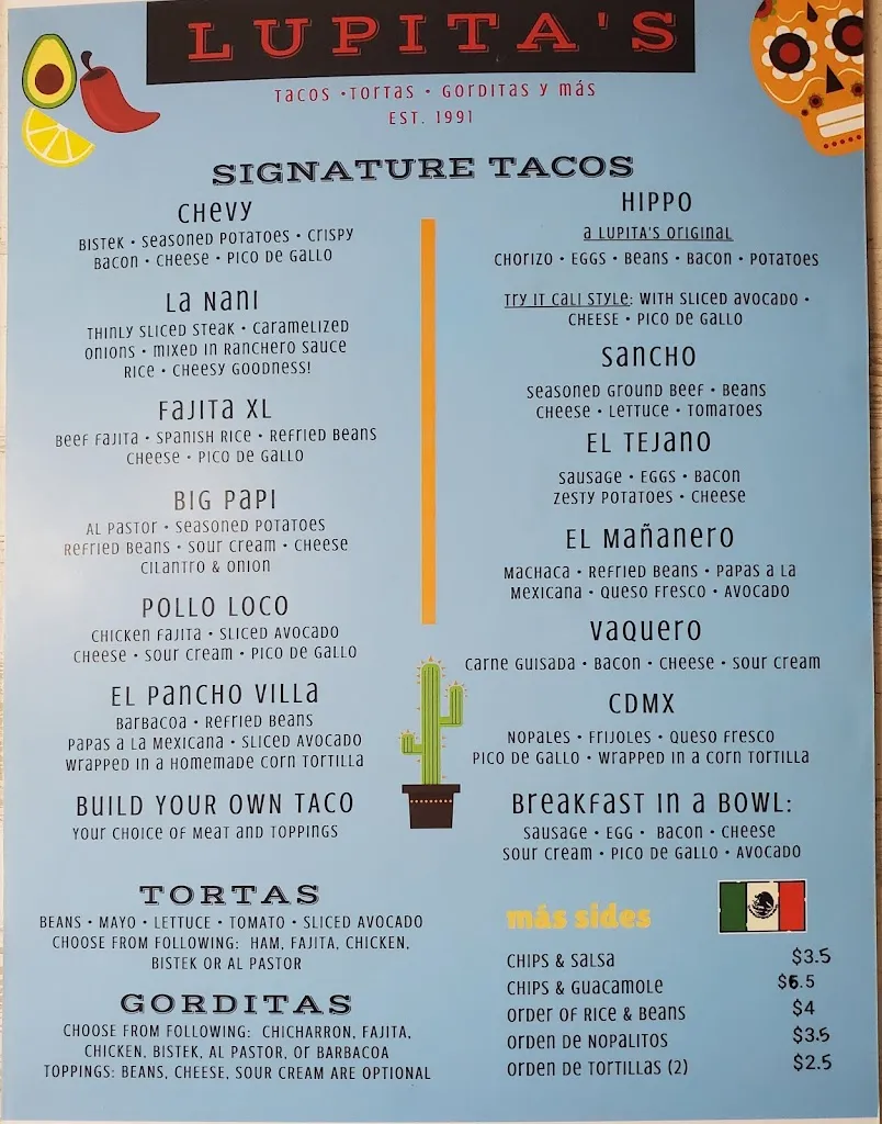 Menu_Lupita's Tacos_Freeport, TX_image_old_2