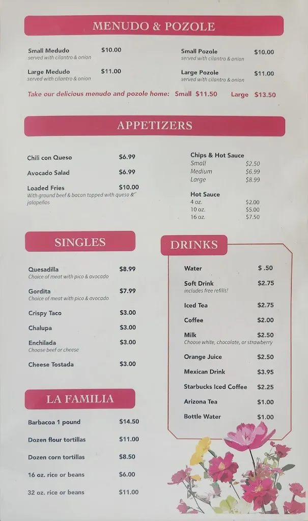 Menu_Baci’s Mexican Restaurant_Freeport, TX_image_old_1
