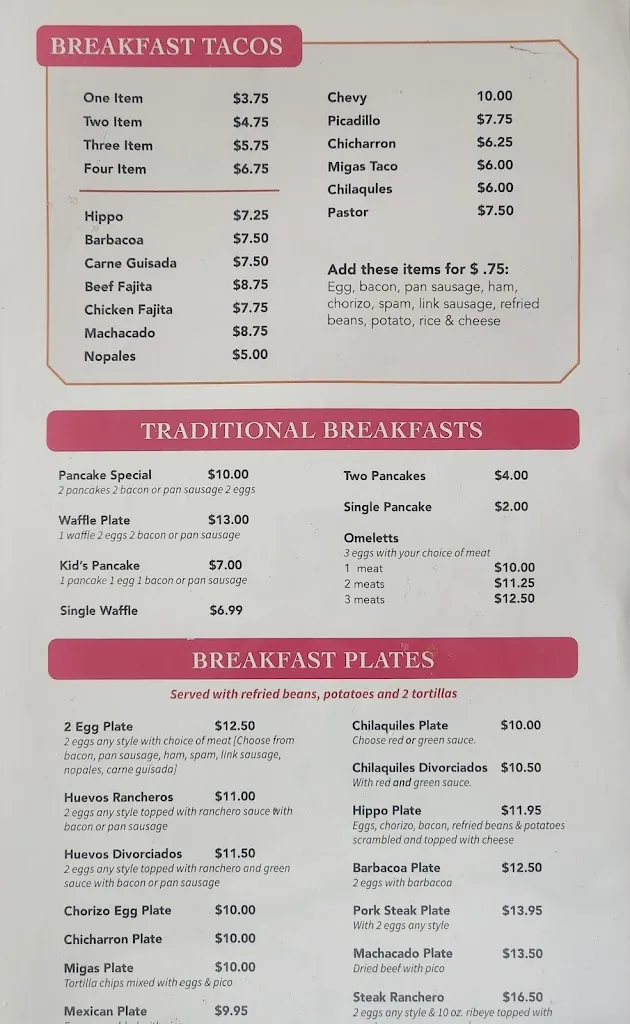 Menu_Baci’s Mexican Restaurant_Freeport, TX_image_old_3
