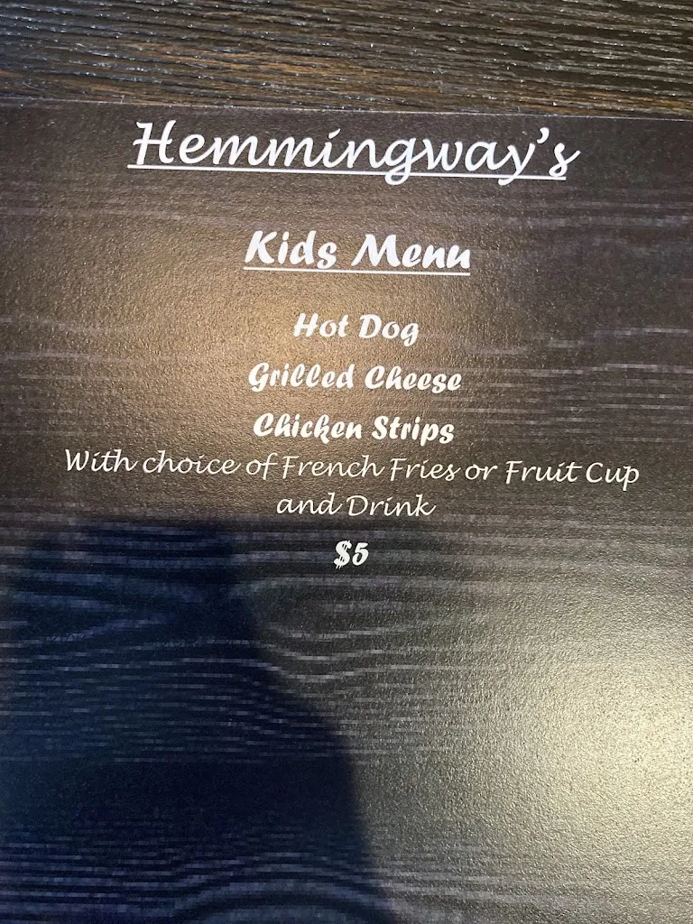 Menu_Hemmingway's Possum Kingdom_Graford, TX_image_old_2