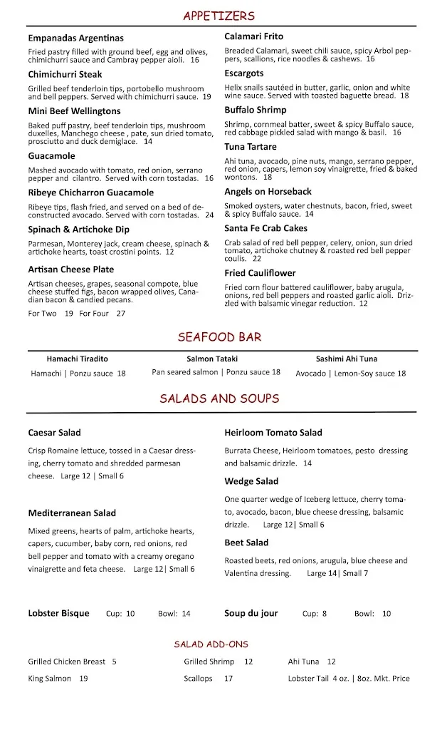 Santa Fe Steakhouse & Cantina_McAllen, TX_menu_imagen_2