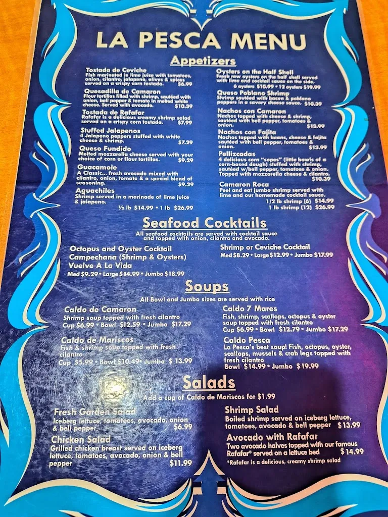 Menu_La Pesca Seafood Restaurant_Edinburg, TX_image_old_1