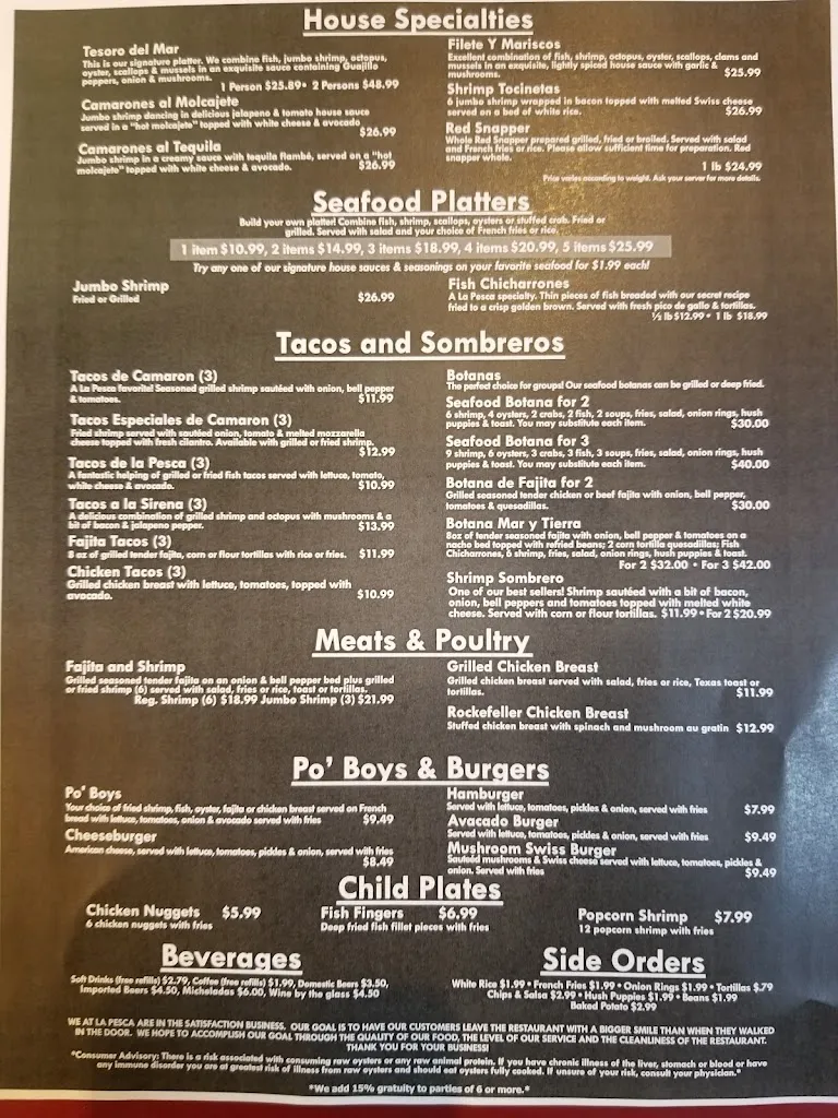 Menu_La Pesca Seafood Restaurant_Edinburg, TX_image_old_2