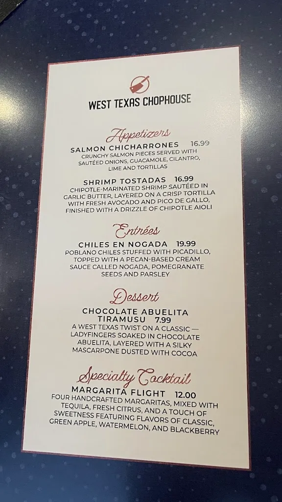Menu_West Texas Chophouse_El Paso, TX_image_old_2