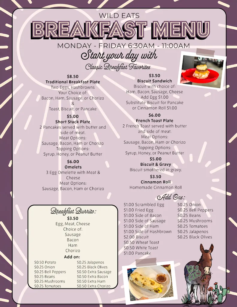 Menu_Wild Eats_Lubbock, TX_image_old_1