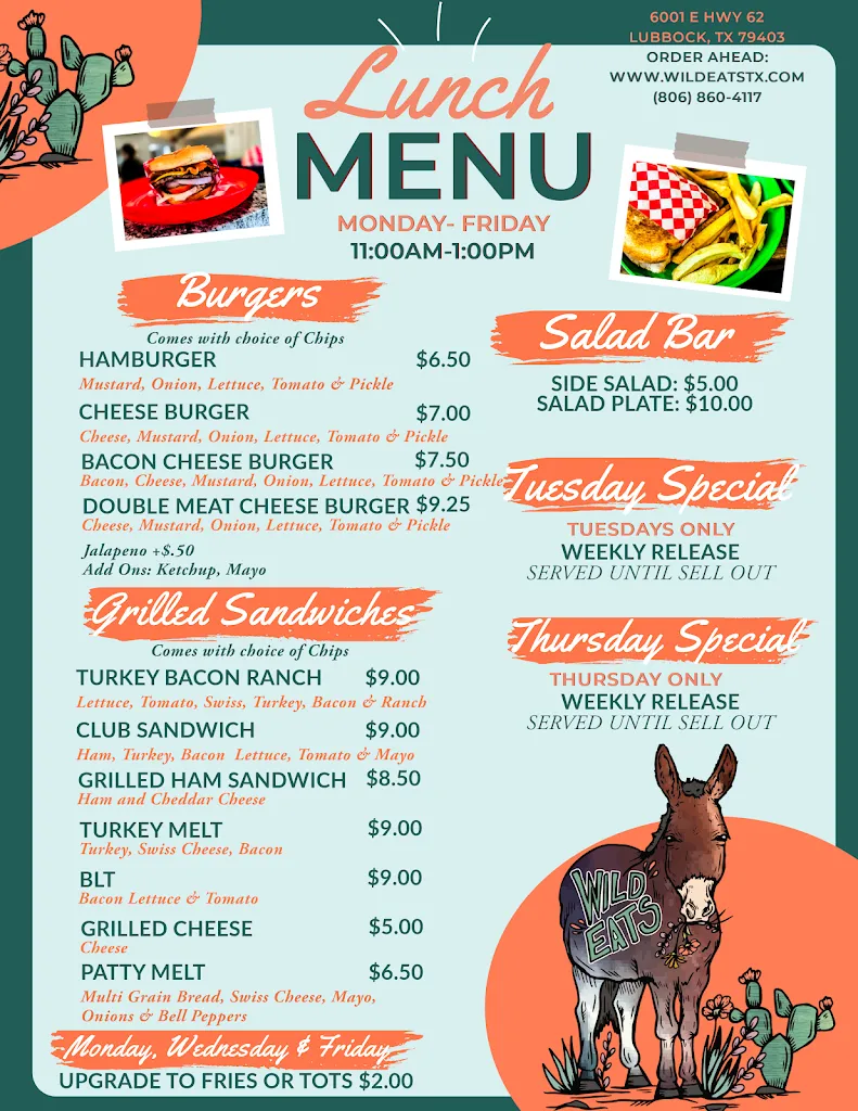 Menu_Wild Eats_Lubbock, TX_image_old_2