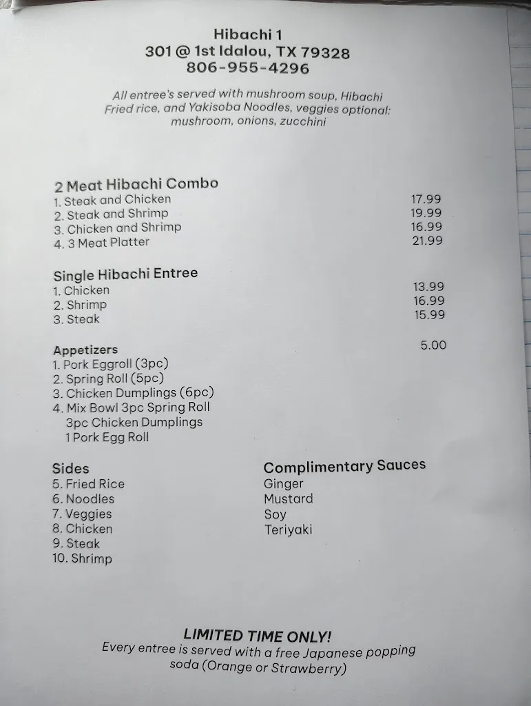 Menu_Hibachi_Idalou, TX_image_old_1
