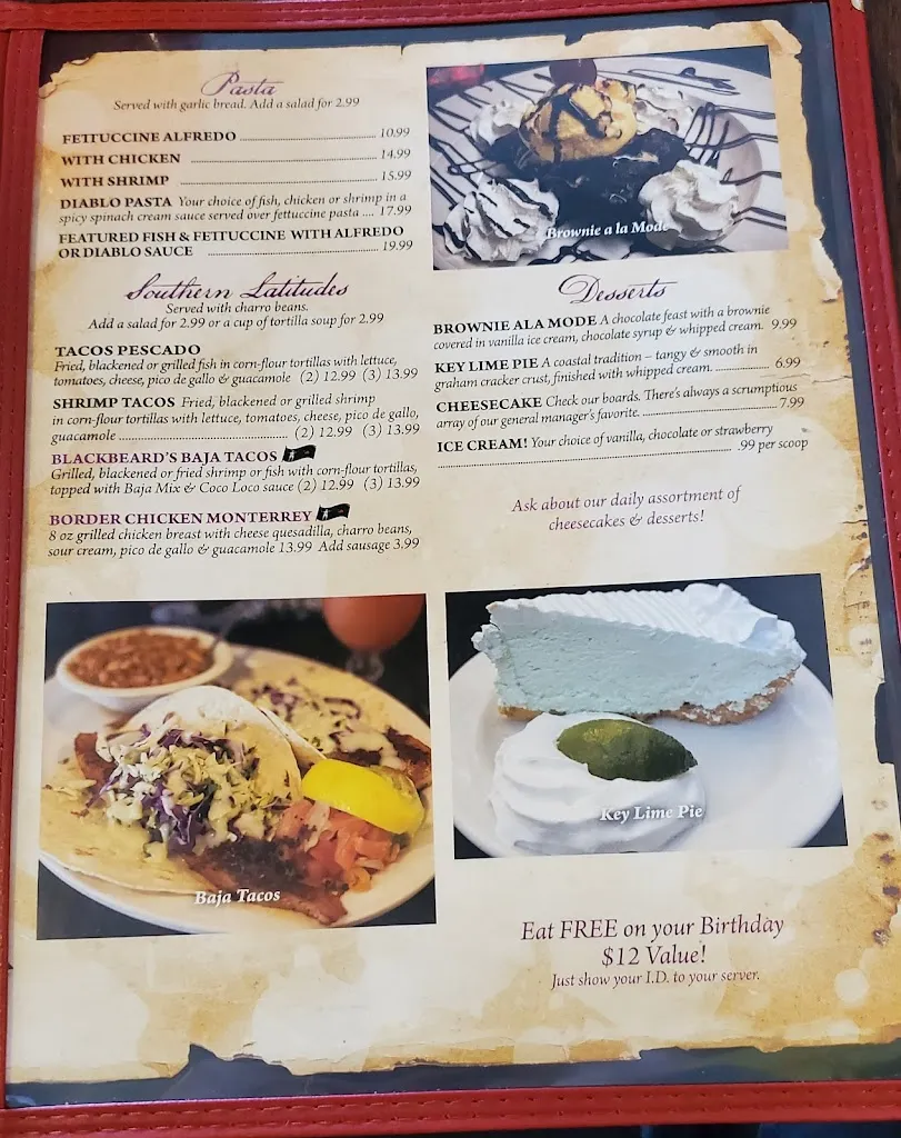 Menu_Blackbeard's Too_Ingleside, TX_image_old_1