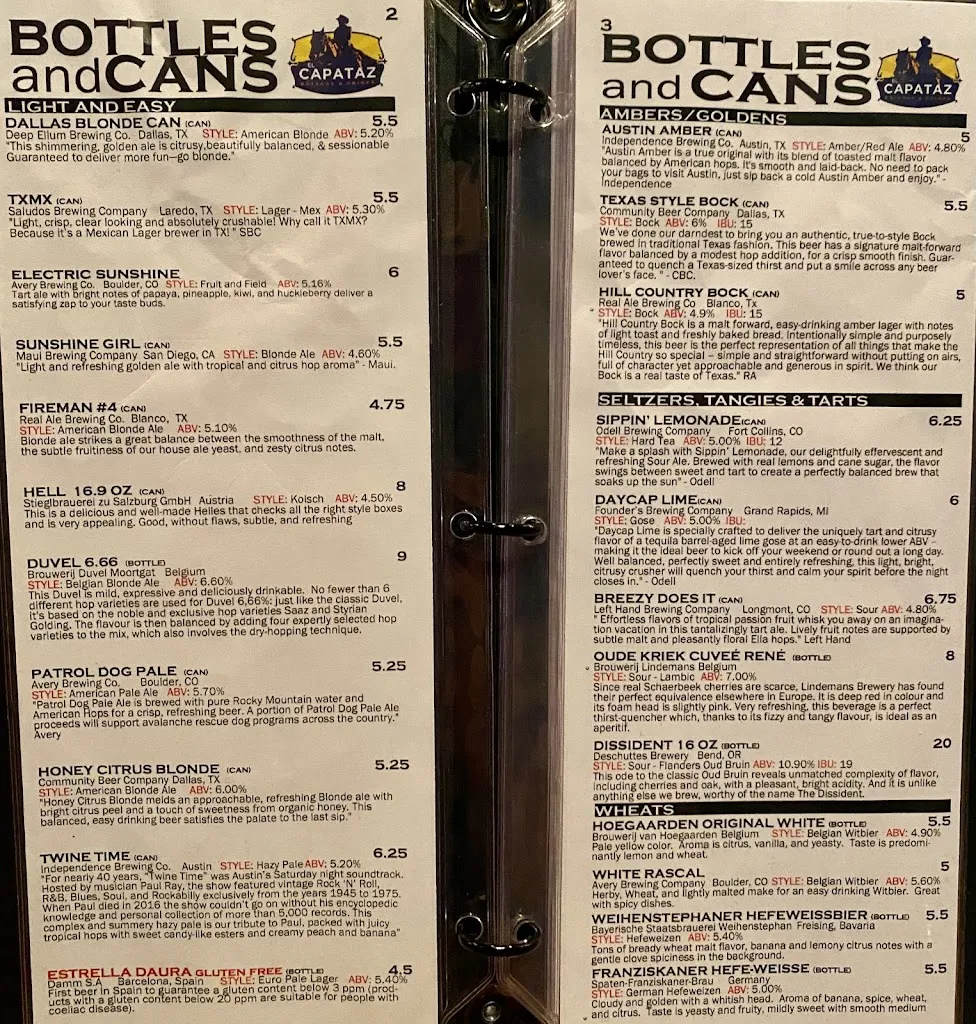 Menu_El Capataz_7220 NE Bob Bullock Lp, Laredo_image_old_1