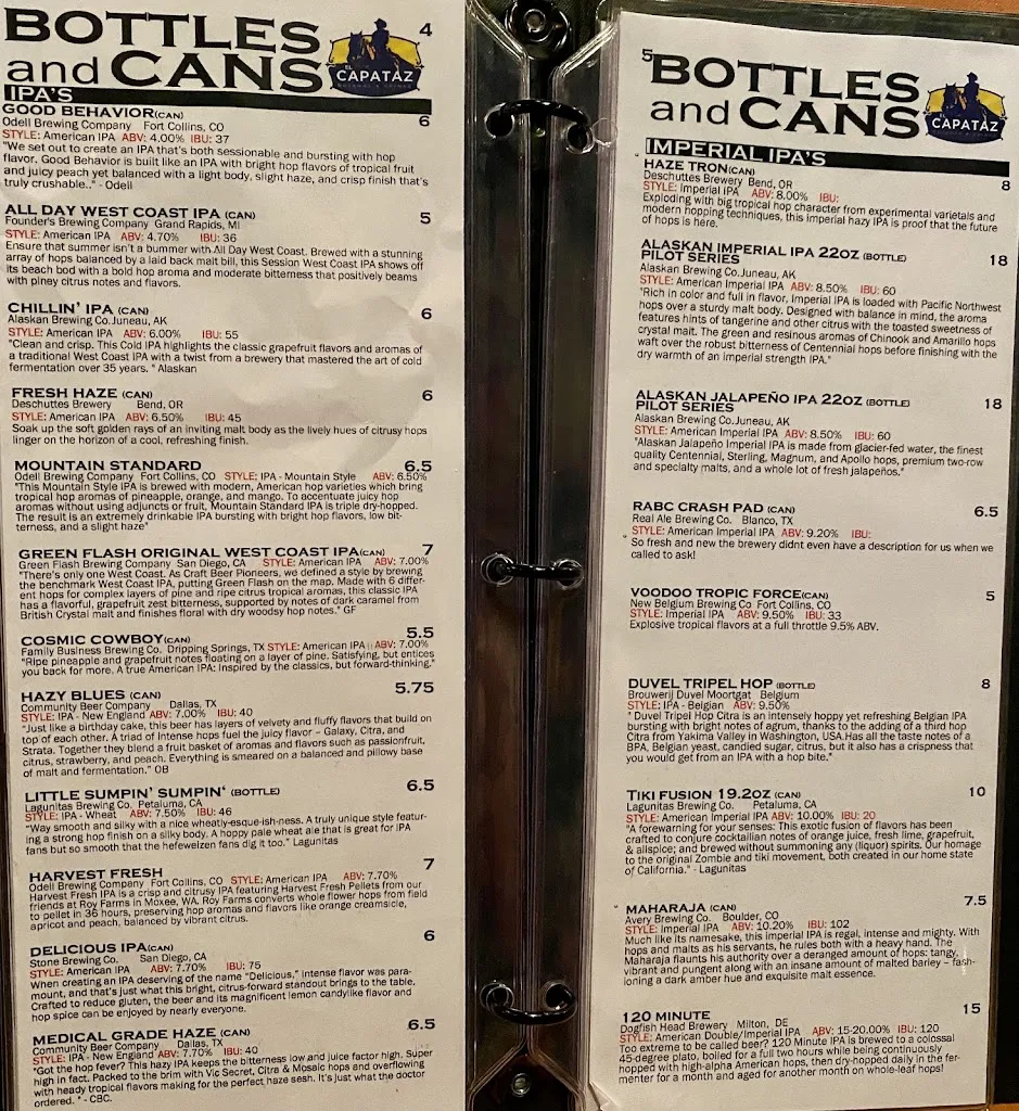 Menu_El Capataz_7220 NE Bob Bullock Lp, Laredo_image_old_3