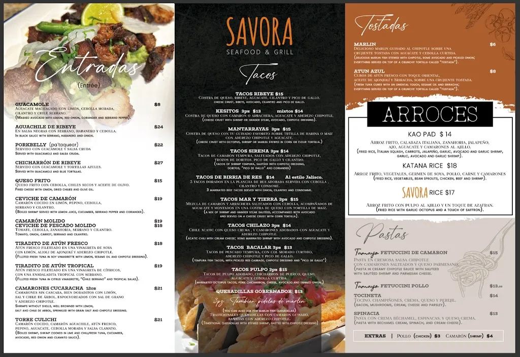 Menu_Savora Seafood &Grill_Laredo, TX_image_old_2