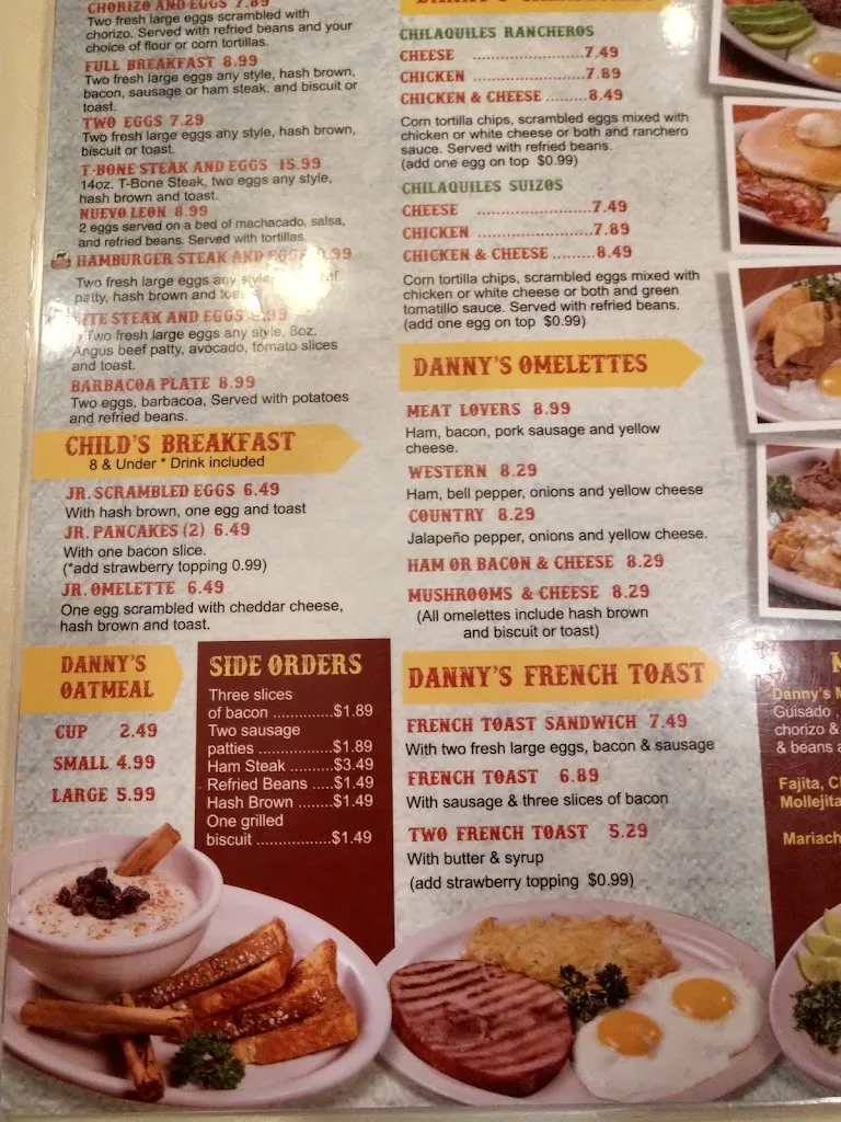 Menu_Danny's Restaurant_Laredo, TX_image_old_2