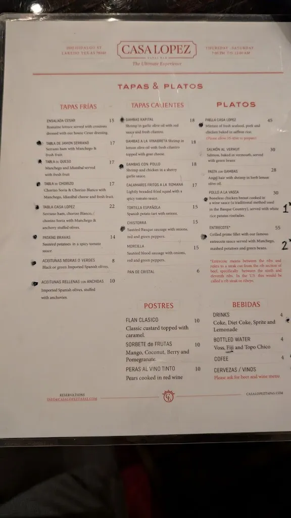 Menu_Casa Lopez Tapas Bar_Laredo, TX_image_old_1
