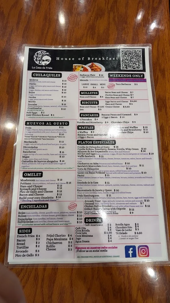 Menu_La Casa De Frida - House of Breakfast_Laredo, TX_image_old_1