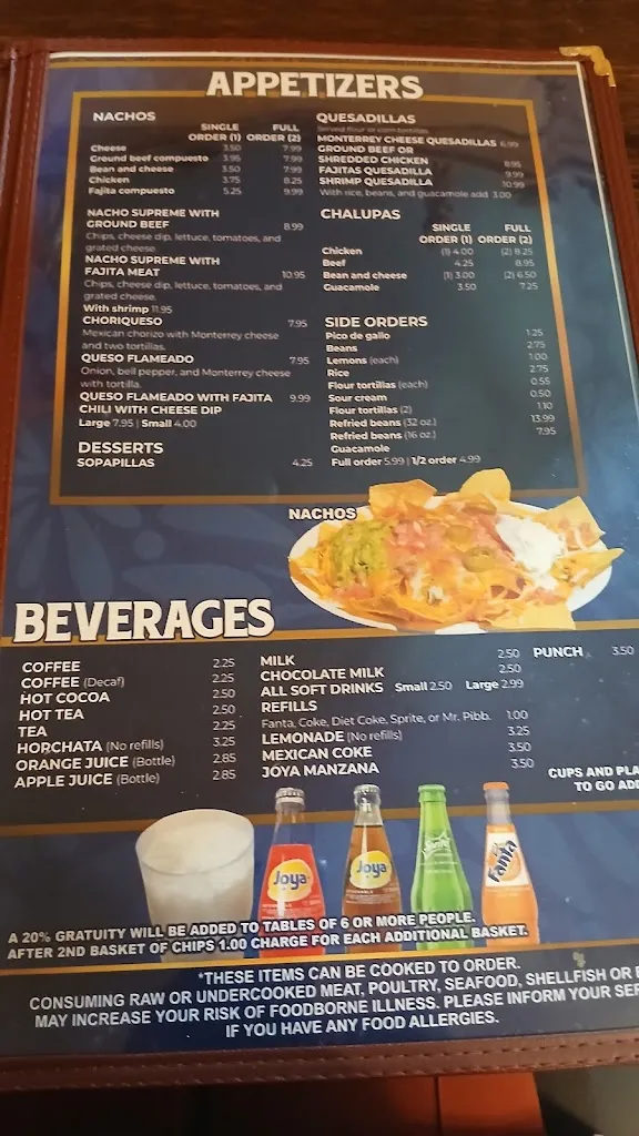Menu_Mexico Tipico_Port Lavaca, TX_image_old_2