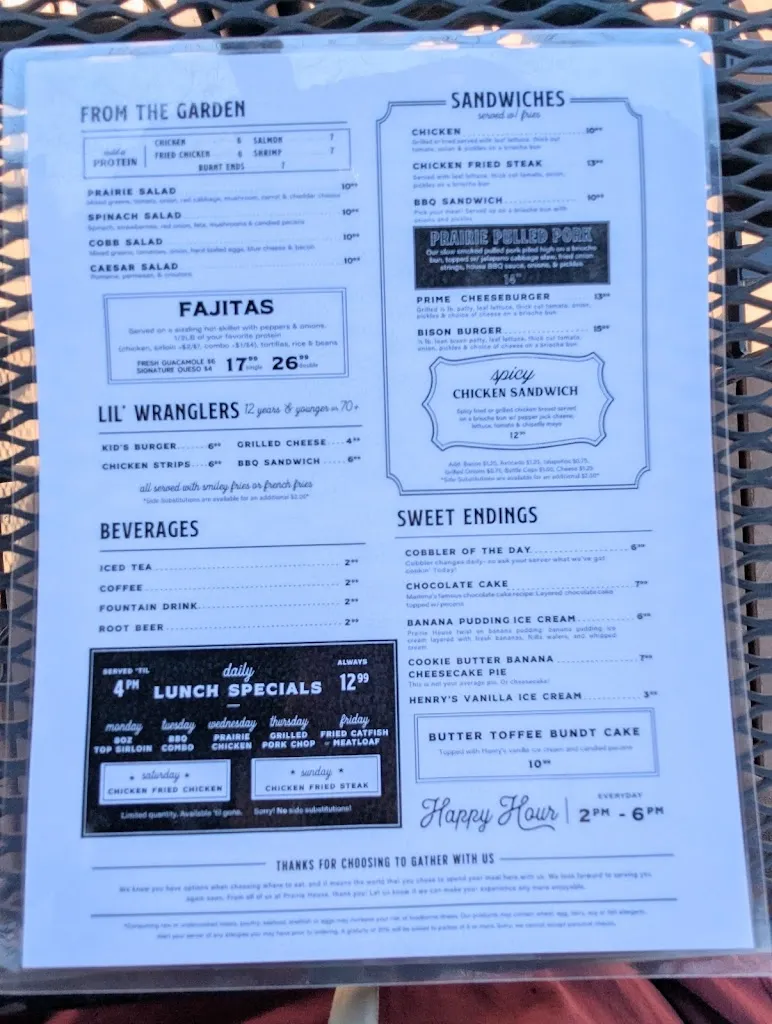 Menu_Prairie House Restaurant-Lewisville_Lewisville, TX_image_old_3