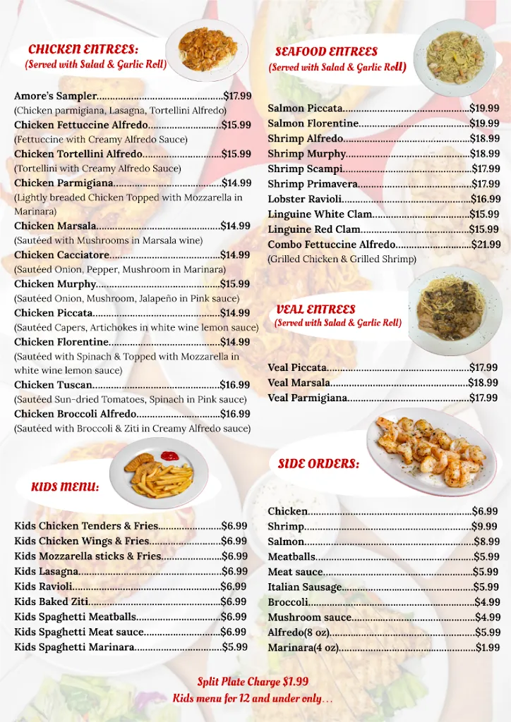 Menu_Amore's Italian Restaurant_Lewisville, TX_image_old_1