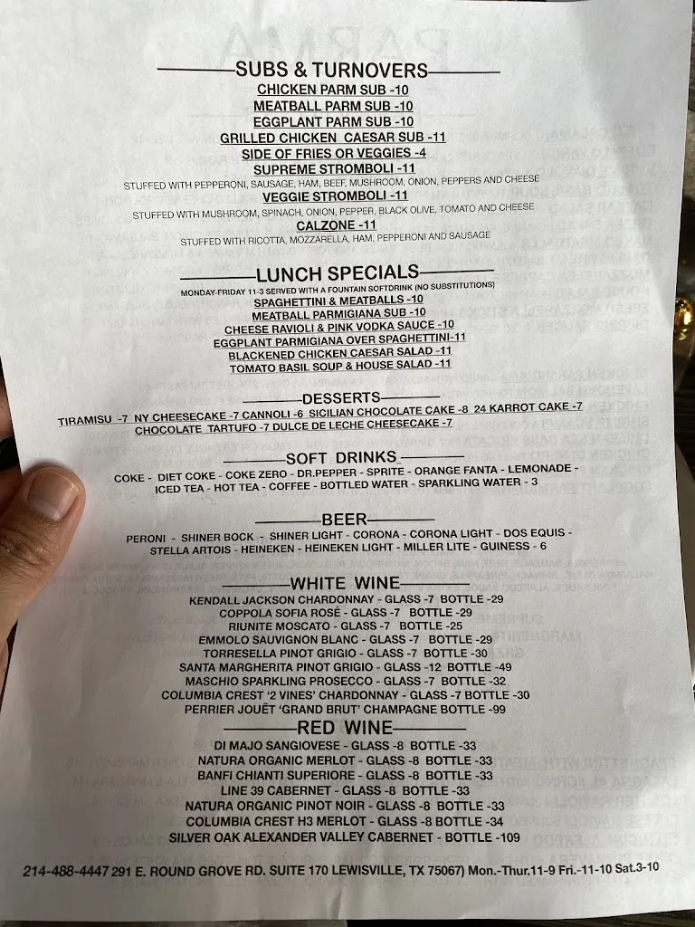 Menu_Parma Pasta Pizza_Lewisville, TX_image_old_3