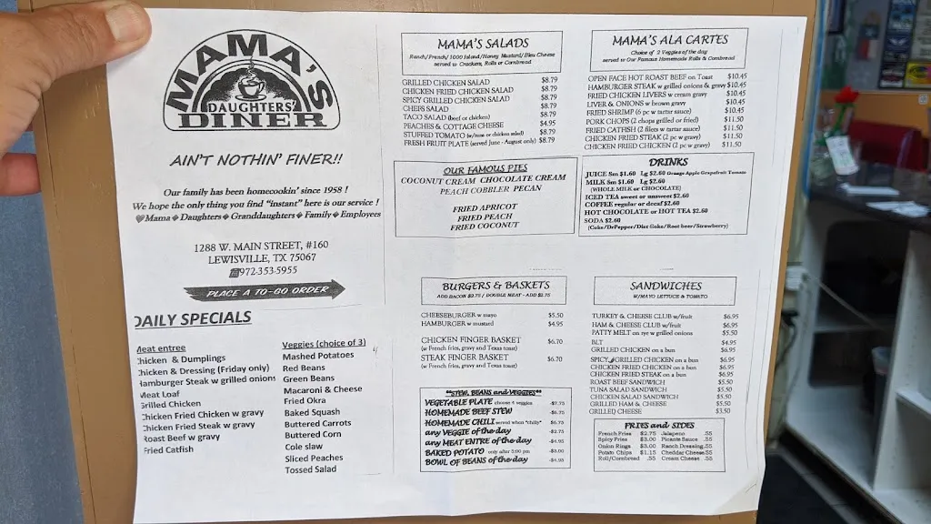 Menu_Mama’s Daughters’ Diner_Lewisville, TX_image_old_3