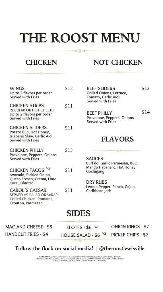 Menu_The Roost Lewisville_Lewisville, TX_image_old_1