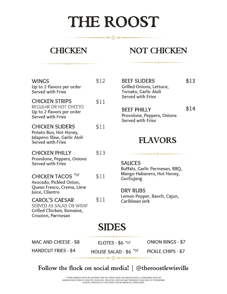 Menu_The Roost Lewisville_Lewisville, TX_image_old_2