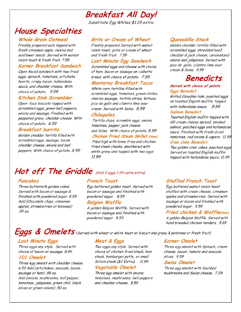 Menu_Korner Cafe_Lewisville, TX_image_old_1