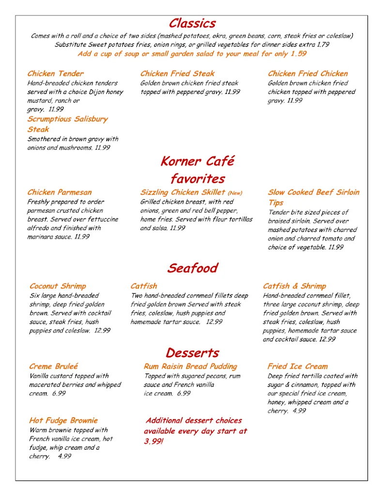 Menu_Korner Cafe_Lewisville, TX_image_old_2