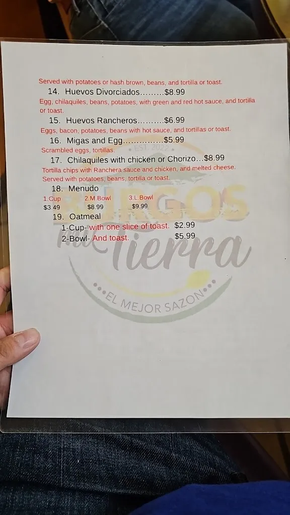 Menu_Burgos mi tierra_San Juan, TX_image_old_3