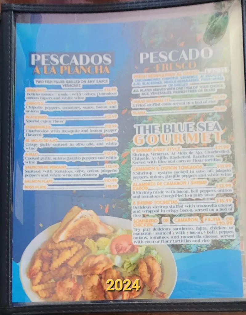 Menu_Blue Sea Seafood Restaurant_Edinburg, TX_image_old_2