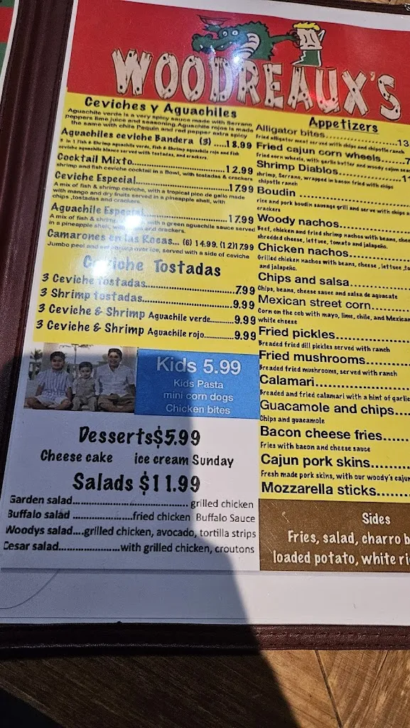 Menu_Woodreaux's Bar & Grill_Edinburg, TX_image_old_1