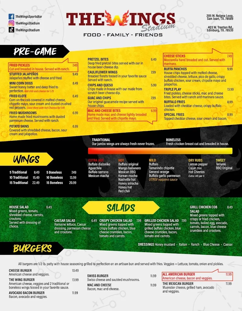 Menu_The Wings Stadium (San Juan)_San Juan, TX_image_old_2
