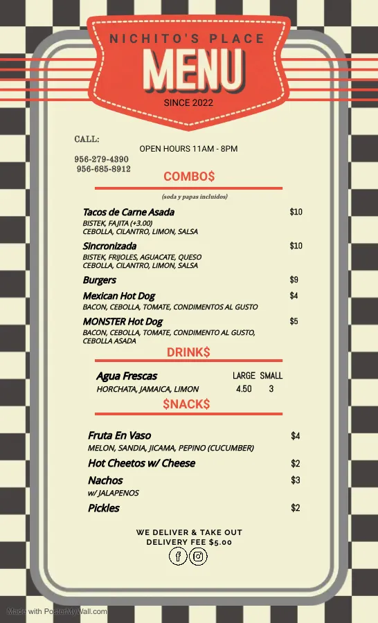 Menu_Nichito's place_Edinburg, TX_image_old_1