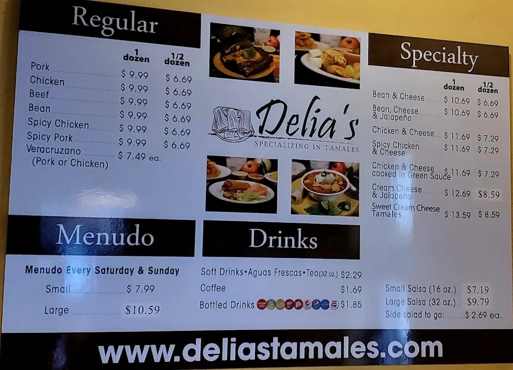 Menu_Delia's Specializing in Tamales_San Juan, TX_image_old_3