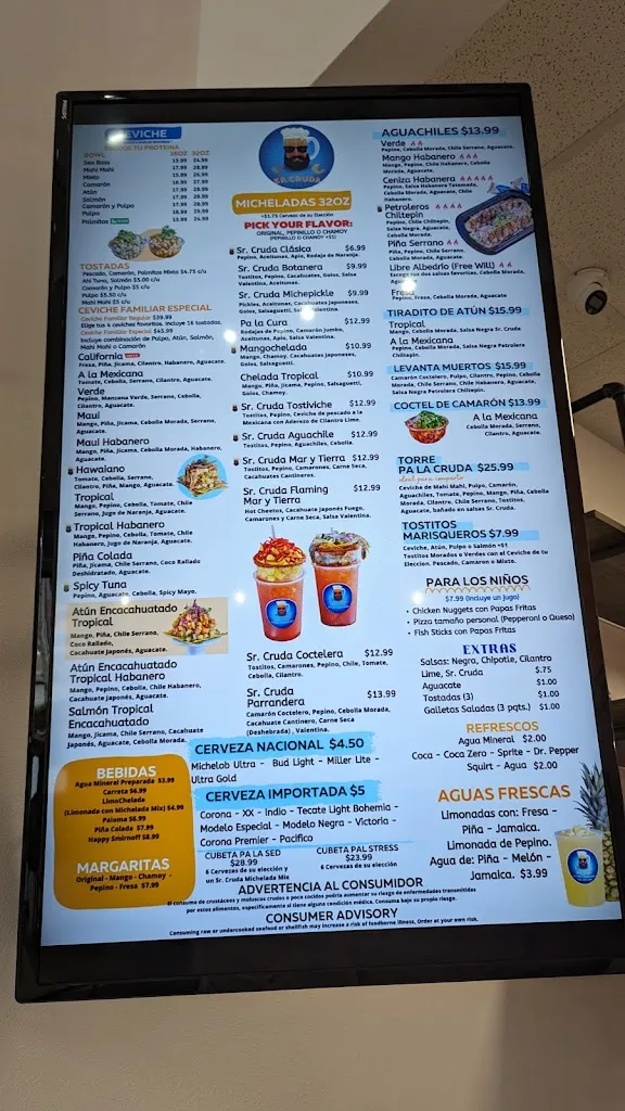 Menu_SR. Cruda Ceviche Y Micheladas (Edinburg)_Edinburg, TX_image_old_1