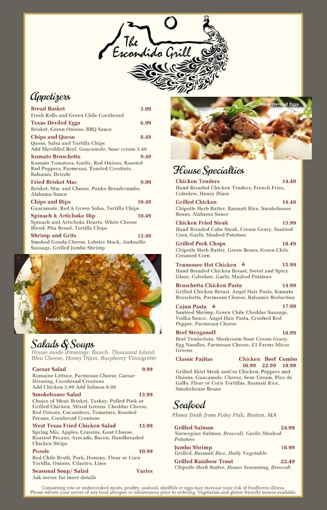Menu_The Escondido Grill_Lubbock, TX_image_old_3