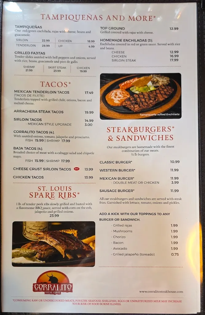 Menu_Corralito Steak House Lubbock_Lubbock, TX_image_old_1