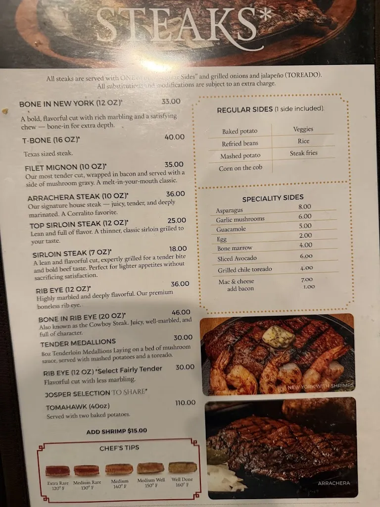 Menu_Corralito Steak House Lubbock_Lubbock, TX_image_old_2